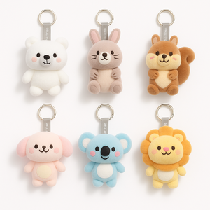 Toptan OEM peluş bebek anahtarlık toplu yumuşak doldurulmuş hayvan oyuncak çanta uğuru telefon kayışı kolye Mini Plushie dekoratif - Product Image 1