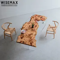 WISEMAX FURNITURE Hochwertiger Esstisch aus natürlichem Walnussholz aus Harz für das Esszimmer des Küchen restaurants