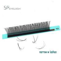 Extensiones de Pestañas SP EYELASH, Forma de W Estrecha, Volumen, Pestañas Postizas Individuales, 3D 4D 5D W YY U Clover, Extensiones de Pestañas de Cachemira