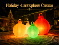 Boule de Noël gonflable avec lumière LED, grande boule de Noël lumineuse pour la décoration extérieure du jardin, décoration de Noël