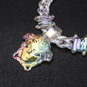 <span class=keywords><strong>Collana</strong></span> con Croce Hip-Hop Trendy Europea e Americana con Ciondolo in <span class=keywords><strong>Resina</strong></span> Acrilica Trasparente <span class=keywords><strong>Colorata</strong></span> a Goccia d'Acqua, Catena a Maglie, Vendita all'Ingrosso - Product Image 4