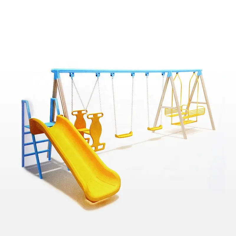 Cute design and crisp colors multiple swings and slide combinations more fun in garden swing chair outdoor furniture