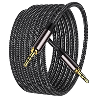 Câble audio (30m) [Coque en cuivre Son Hi-Fi] 3,5 mm mâle-mâle tressé pour écouteurs, enceintes stéréo maison/voiture