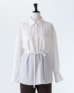 Chemise décontractée blanche pour femme OOTD 2026, style simple et tendance, manches longues, boutonnage simple, décoration boutonnée sur le devant, idéale pour le bureau. - Product Image 2