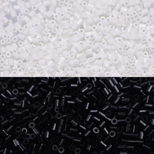 Songwoo Art - Cuentas Fusibles Blancas y Negras de 2.6 mm, 10,000 <span class=keywords><strong>Piezas</strong></span>, Suplemento para Manualidades Infantiles, Rompecabezas, Juguetes - Product Image 1