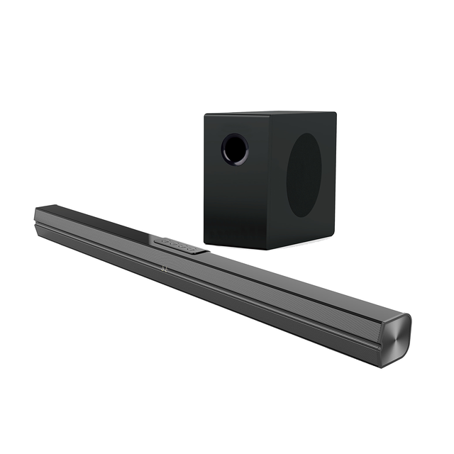 80W 5-Speaker 2.1-Channel Home Theater TV Sound Bar RGB LED Subwoofer Wireless for for USB Aux Interface Remote