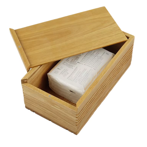 Boîte à mouchoirs rectangulaire en bois avec couvercle coulissant, personnalisable avec logo, pour décoration d'intérieur, fabriquée à la main, recyclable, style moderne DS - Product Image 3