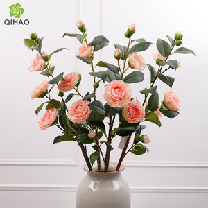 Flores de Camelia Artificiales QIHAO, de Seda, Alta Simulación, para Decoración de Bodas y Hogar, Ramo - Product Image 3