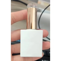 Botella de vidrio vacía rectangular para esmalte de uñas, transparente/negra, para rellenar esmalte de uñas/pegamento/aceites, tapa de rosca resistente a la luz, 10/15ML, 100 unidades
