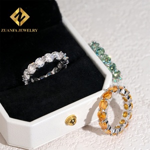 เครื่องประดับฮิปฮอป5มม. แหวนฮิปฮอป VVS Moissanite 925สเตอลิงเงินแหวนเพชรโมอิสซาไนต์หลากสี - Product Image 2