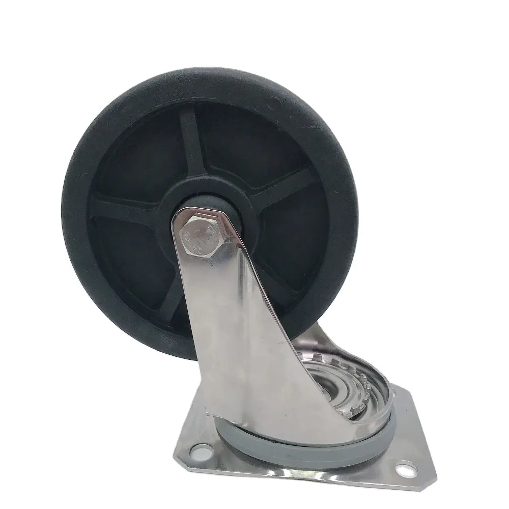 6 "Xoay Kháng Chiến Nhiệt Độ Cao Bánh Xe PA Caster Wheel 230 Độ Công Nghiệp Đen Nội Thất CASTER Xoay Với Tấm