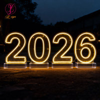 Lettres et chiffres LED géants de 2 pieds, 3 pieds, 4 pieds, 0-9, A-Z, design personnalisé, en acrylique, éclairés par des néons RGB, pour la décoration de fête d'anniversaire