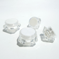 Pot cosmétique vide en plastique acrylique transparent en forme de bijou, 5g, 10g, 15g, pour crème