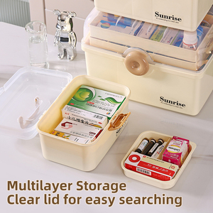 <span class=keywords><strong>Contenitore</strong></span> domestico e organizzazione Kit di pronto soccorso in plastica Organizer per il trucco scatole di immagazzinaggio per il trucco PP custodia per pillole contenitori per medicinali carico 10kg - Product Image 2