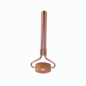 Rodillo Masajeador de Aventurina Roja Natural con Mango de Aleación de Zinc en Oro Rosa, Herramienta de Masaje Facial de Cristal, Rodillo de Belleza Reafirmante y Lifting - Product Image 2