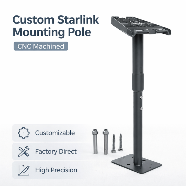 Custom CNC Aluminum Starlink Mount Pole Roof Mount for Starlink Dish Satellite Internet