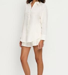 Camisa DE LINO DE mejor valor para mujer de manga larga con decoración de botones adecuada para uso diario informal - Product Image 3