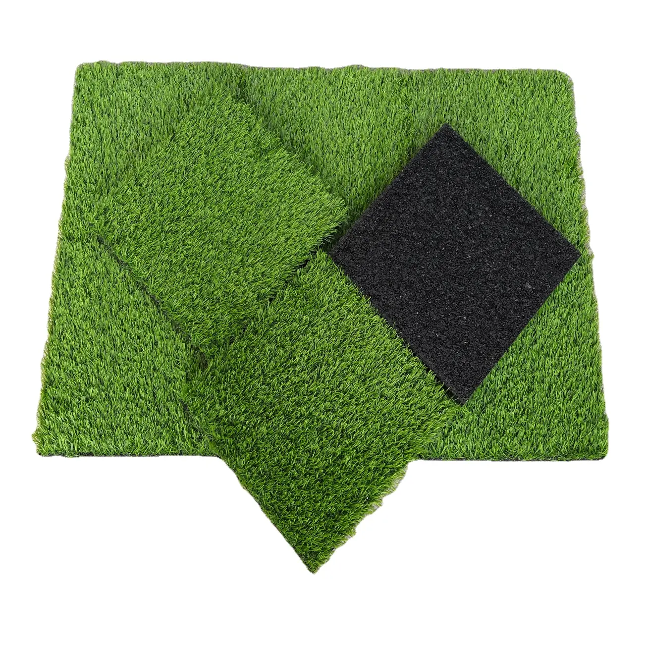 Popular for gym and playground Shock absorption rubber mat green artificial grass mat with rubber base Grass Tiles