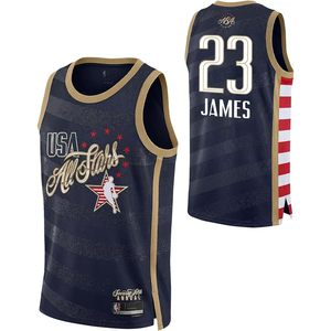 FOXA LeBron James # Maillot de basket-ball All-Star pour jeunes garçons, 23, USA All-Stars, vêtements de basket-ball, col rond, évacuation de l'humidité - Product Image 1