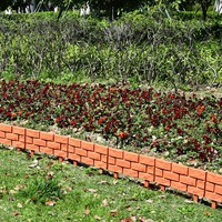 Lot de 4 briques en plastique mur effet pierre paysage pelouse Jardin bordure de Jardin panneaux de clôture décoratifs réglables pour l'extérieur