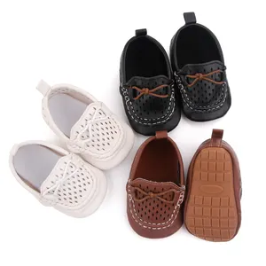 Baby Boys Girls Shoes PU Leather Hollow Breathable Infant Sneakers Soft Sole Moccasins Oxford Loafers Slippers