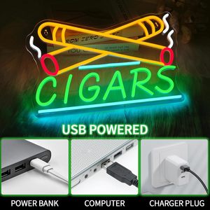 Cigar neon LED dimmable USB powered ambient light store window decoration light entrance indicator light luminous <b>sign</b> custom 5V - Product Image 4