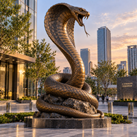 Statue de serpent en bronze, décoration publique, grande sculpture animale en bronze coulé