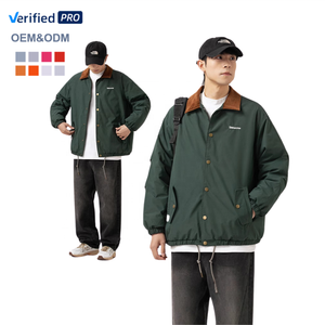 Blouson d'aviateur surdimensionné unisexe à col rabattu et à simple boutonnage vintage de conception personnalisée OEM - Product Image 1