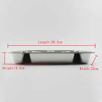 Plateau repas rectangulaire en acier inoxydable à 4 compartiments, profond, pour hôpital, collation, vente en gros