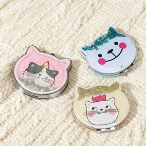 Espejo de maquillaje de <span class=keywords><strong>cabeza</strong></span> de animal personalizado. Espejo maquillaje <span class=keywords><strong>lava</strong></span> gato. Vidrio. Compacto y plegable. - Product Image 1