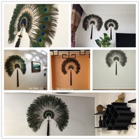 Papier peint en forme d'éventail à plumes de paon, décoration créative pour la maison, fond de télévision et décoration murale pour salon AY-012