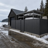 Clôture de jardin en acier prépeint résistant aux intempéries pour maison de bateau en bord de mer, mur de séparation en métal ondulé résistant au froid