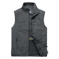 Logo personnalisé Multi Poches Pêcheur Gilet Pêche Randonnée Journaliste Photographie Camping Safari Gilet