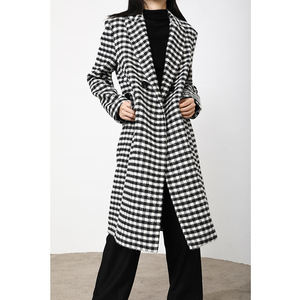 Giacche da donna a maniche lunghe cappotti con motivo scozzese alla moda cappotto Casual <span class=keywords><strong>Trench</strong></span> invernale da donna cappotti parka da donna - Product Image 4