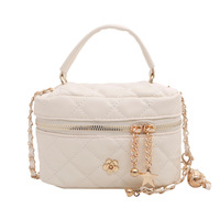 Sac bandoulière matelassé grande capacité pour femme, sac à main à chaîne, petit sac carré élégant de couleur unie