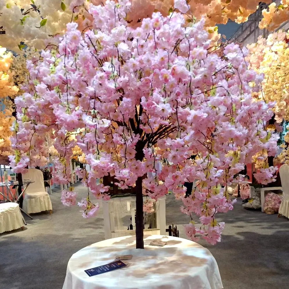 Pohon Dekorasi Pernikahan Bunga Sakura Pohon Mekar Dalam Ruangan/Besar Plastik Putih Pohon Bunga Sakura Buatan