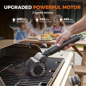 Brosse de nettoyage électrique automatique pour barbecue rotative avec poils en fil d'acier - Product Image 2