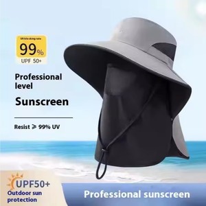 Sombrero de pescador con protección UV UPF50 + para hombre y mujer, ajustable, de ala ancha, transpirable, extraíble, para exteriores, para el sol - Product Image 2