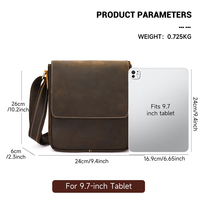 Sac bandoulière en cuir pour homme MARRANT, sac à bandoulière en cuir pour tablette de 9,7 pouces, sac messager à rabat en cuir véritable pour homme