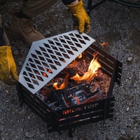 Table de feu extérieure en métal NFS, barbecue, gril, poêle chauffante pliable en acier au carbone, foyer, table de combustion hivernale au charbon de bois