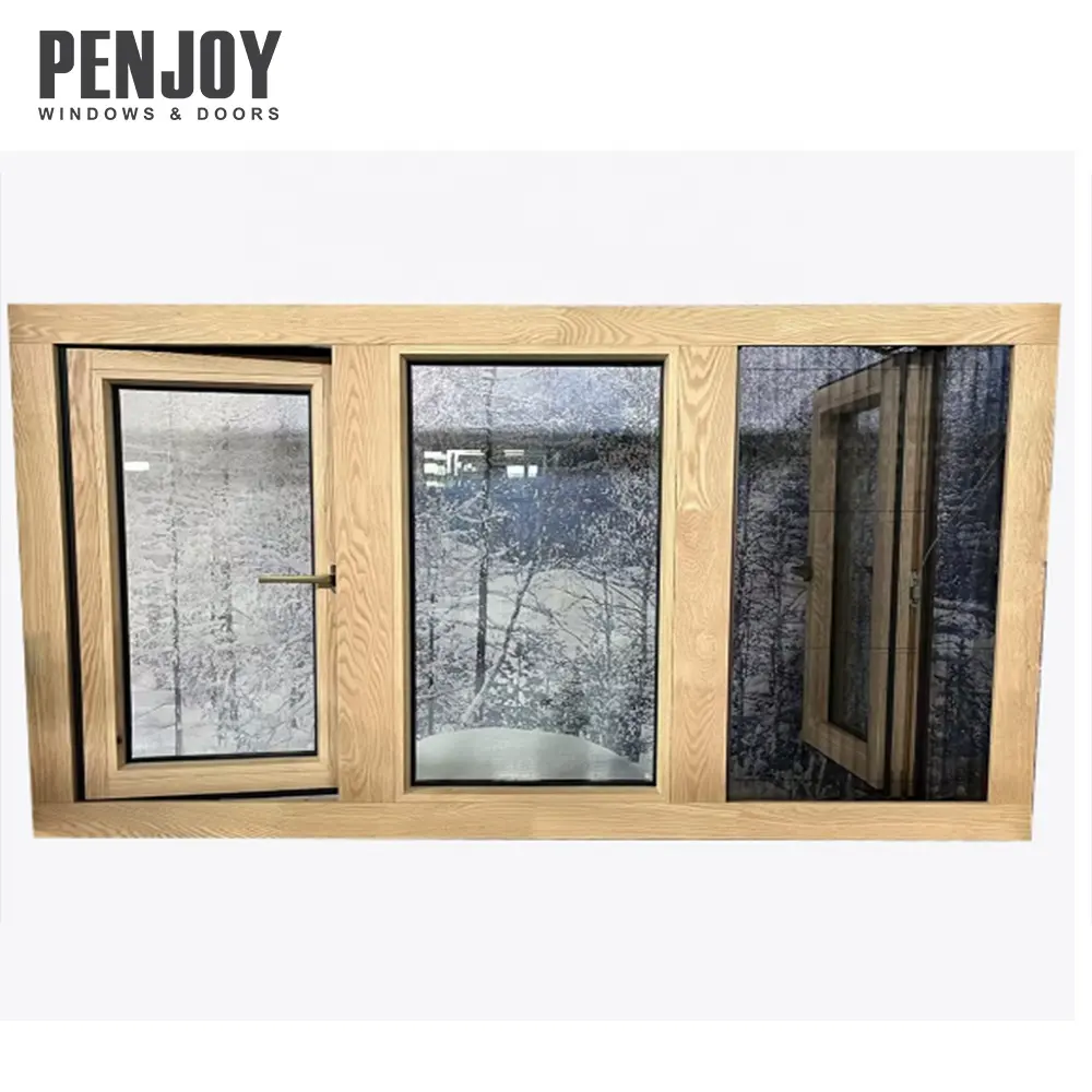 Penjoy, оптовая продажа, закаленное стекло, алюминиевые деревянные окна, индивидуальные двойные створчатые окна для виллы