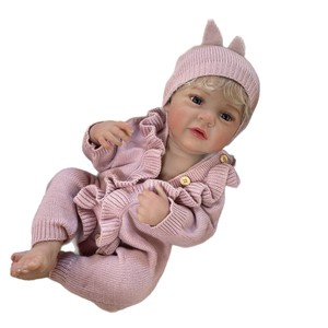 OtardDolls Poupée Reborn en vinyle de 45 cm avec cheveux blonds et tenue en tricot rose pour collectionneurs et cadeaux - Product Image 5