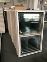Nouvelle fenêtre en PVC à double battant et coulissante de style américain avec verre trempé et grille