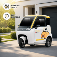 Tricycle électrique à cabine fermée, 3 roues, mini véhicule électrique avec charge rapide AC pour les trajets en ville et la mobilité des personnes âgées
