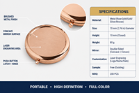 Miroir concave à base métallique DIY, petit miroir double face portable pliable, miroir de maquillage à main haute définition pour retouches