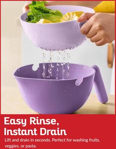 Nouveau produit : Panier égouttoir en plastique multifonctionnel pour cuisine domestique, passoire de rangement pour évier et plateau à fruits - Product Image 2