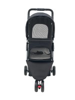 Poussette pour animaux de compagnie légère à 3 roues avec caractéristiques réglables et étanches Revêtement écologique et antibactérien Conception pliable