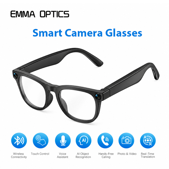 OEM AI Smart Glasses with 8MP Camera Real Time Translation Voice Assistant Smart Eyewear Customizable Design