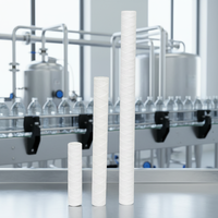 Cartouche filtrante industrielle robuste à filtre enroulé, cuve sous pression 50 pouces, 120 microns, poignée en acier inoxydable, 500 L/heure pour applications chimiques