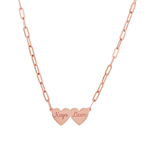 Collana Jietao in Acciaio Inox Placcato Oro 18K con Catena a Graffetta Multi-Cuore Incidibile, Gioiello Personalizzato con Nome Famiglia per Donne - Product Image 6